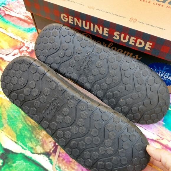 NWT in box Dearfoams Genuine Suede Clogs with Woven Taping Mens size 9 - Picture 6 of 11